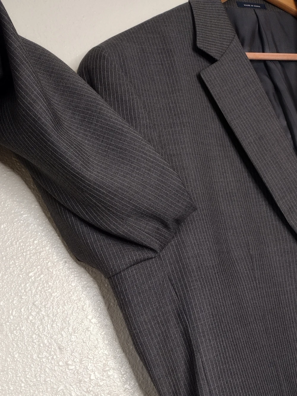 Ralph Lauren Gray Pinstripe Business Office Sport Coats Blazer Sz 40L